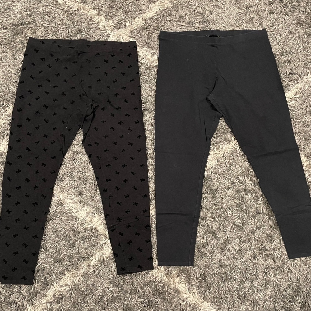 Lauren Conrad Black Legging Pair Size XL Bows Stretch - Picture 5 of 12